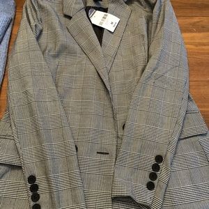 Forever 21 black and white plaid blazer